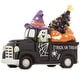 preview thumbnail 1 of 4, PreLit Ceramic Halloween Truck with Pumpkin HandPainted Decor Multi