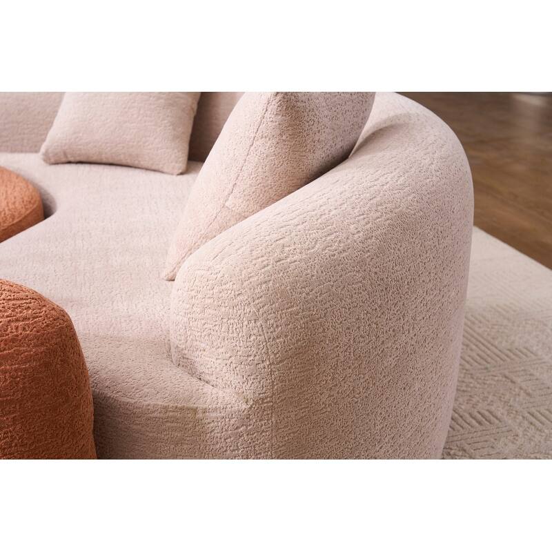 Single S-Curved Chenille Sofa Chair, No Assembly