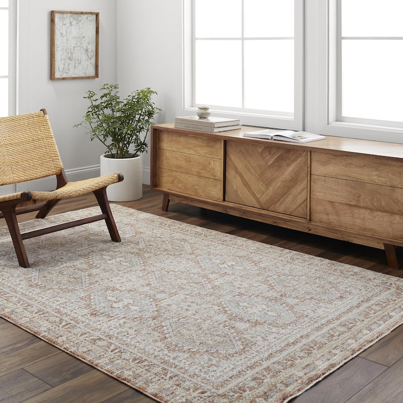 Anabelle Vintage Oriental Area Rug - 3' 3" x 10' - Taupe
