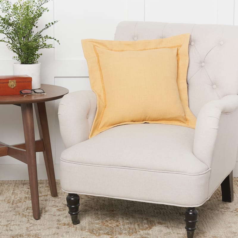 18" x 18" Cotton Flange Decorative Throw Pillow With Insert