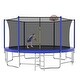 preview thumbnail 12 of 14, 15ft Round Outdoor Trampoline with Safety Enclosure Net
