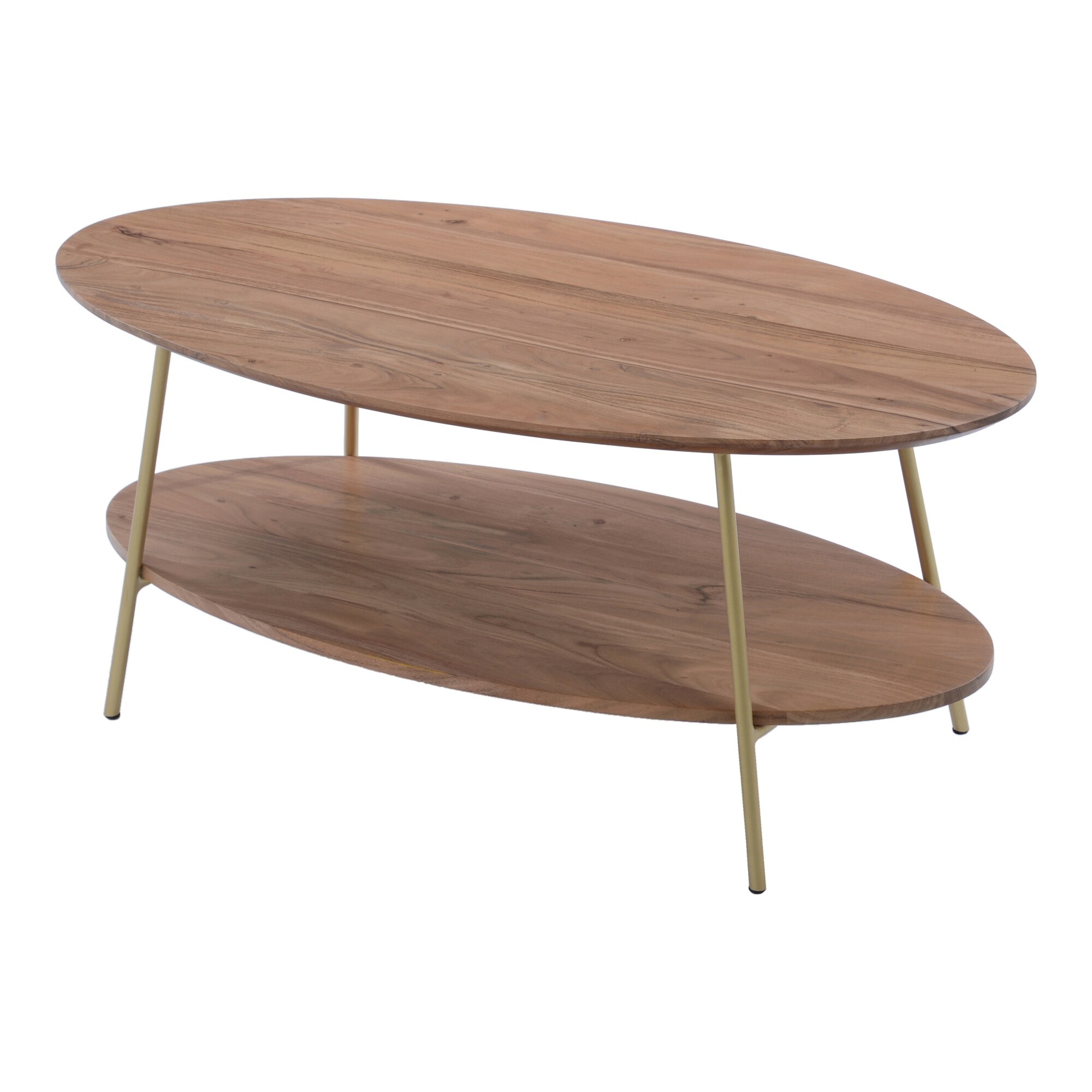 Shop Black Friday Deals On Aurelle Home Brint Solid Acacia Wood And Brass Iron Coffee Table Overstock 32017455
