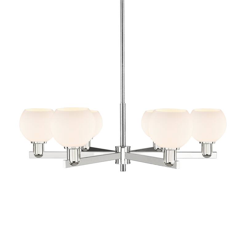 Innovations Lighting 716-6CR-10-36 Athens Chandelier Athens 6 Light - Polished Nickel / Matte White