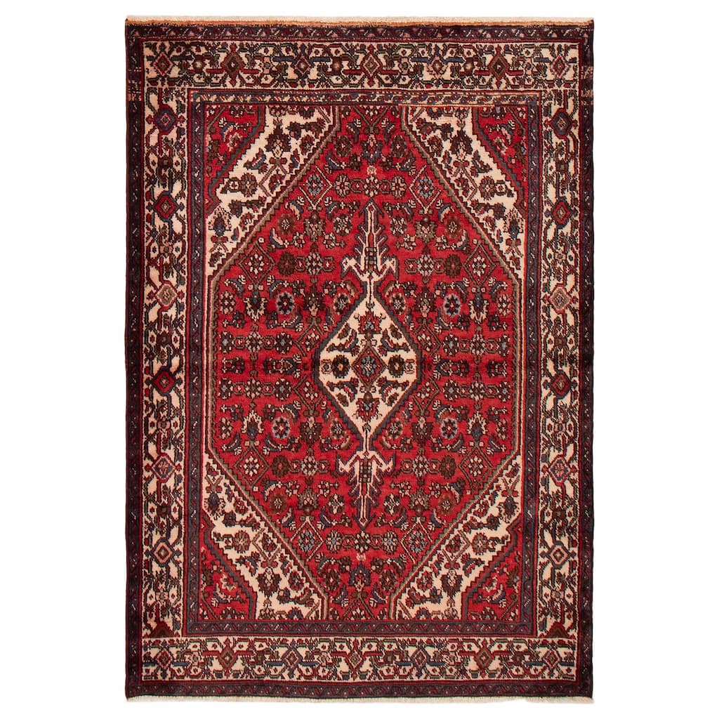 ECARPETGALLERY Hand-knotted Andelz Red Wool Rug - 4'5 x 6'7