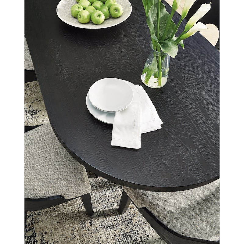 Signature Design by Ashley Rowanbeck Black Dining Table - 86.25" W x 42" D x 30.25" H