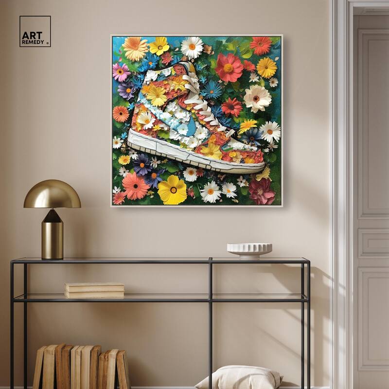 Painted in Floral Sneaker Canvas by Art Remedy