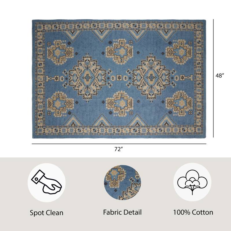 French Connection Stonewash Printed Cotton Halyn Ink Accent Rug - 48" x 72"