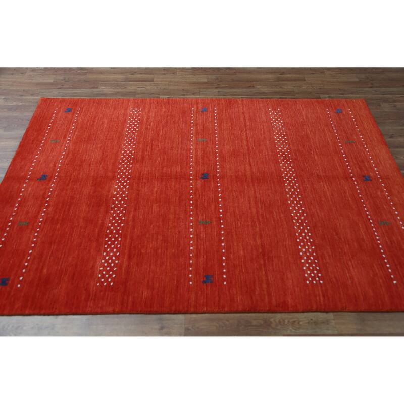 Tribal Contemporary Gabbeh Indian Rug Handmade Bedroom Wool Carpet - 4'6" x 6'6"