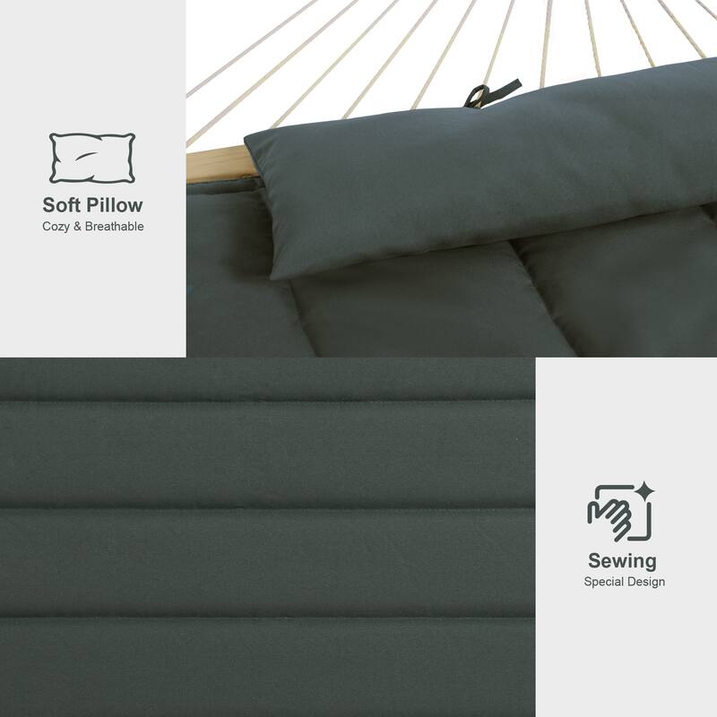 Outdoor Rope Hammock with Polyester Pad, 475 lbs Capacity