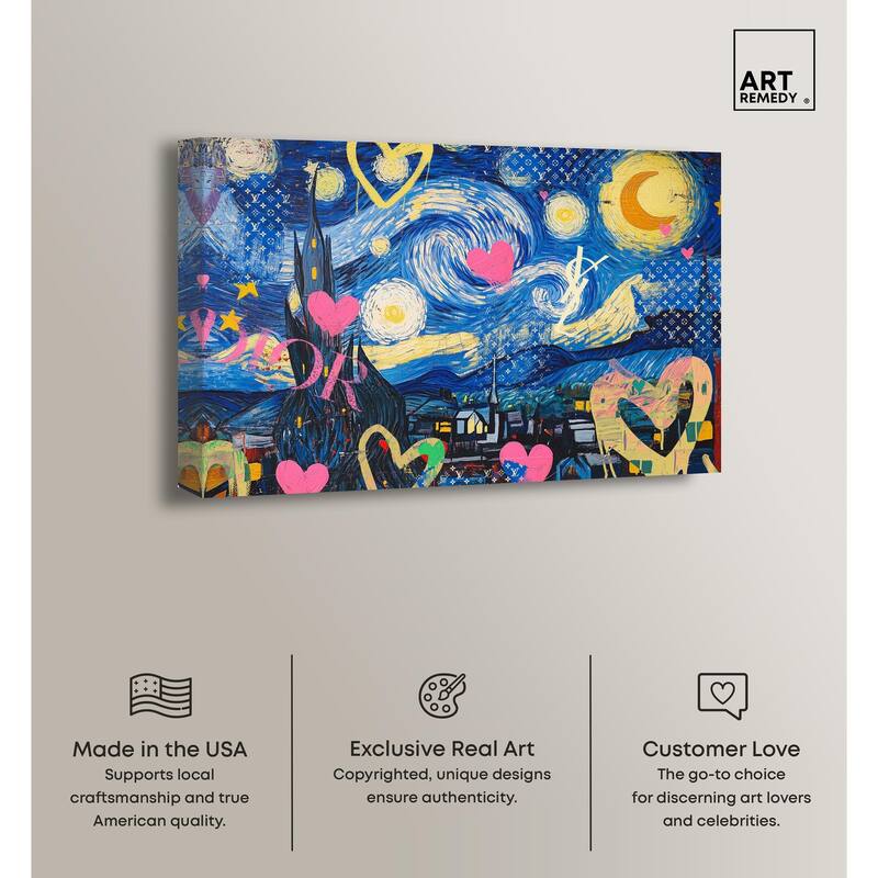Starry Night Graffiti Canvas by Art Remedy, Gallery Wrapped