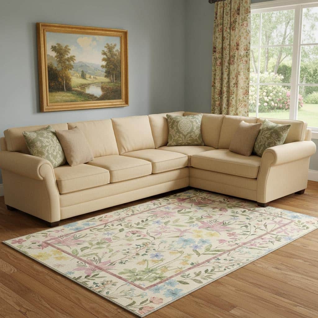 HomeRoots Floral Traditional Rectangle Area Rug