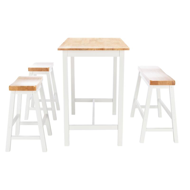 SAFAVIEH Phil 4-Piece Counter-Height Bench And Stool Pub Set - 24Wx44Dx36H