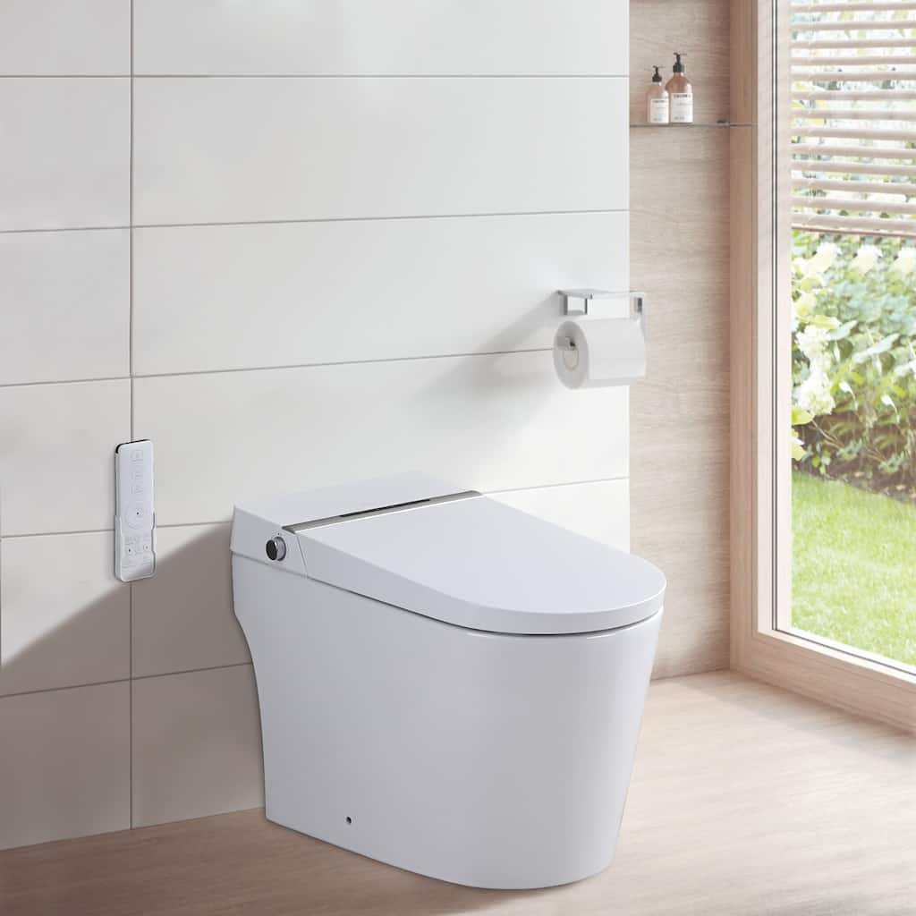 Vanityfair Smart Toilet Bidet with LED Display, Foot Sensor Open Cover/Seat, Power Outage Flushing, with Remote Control