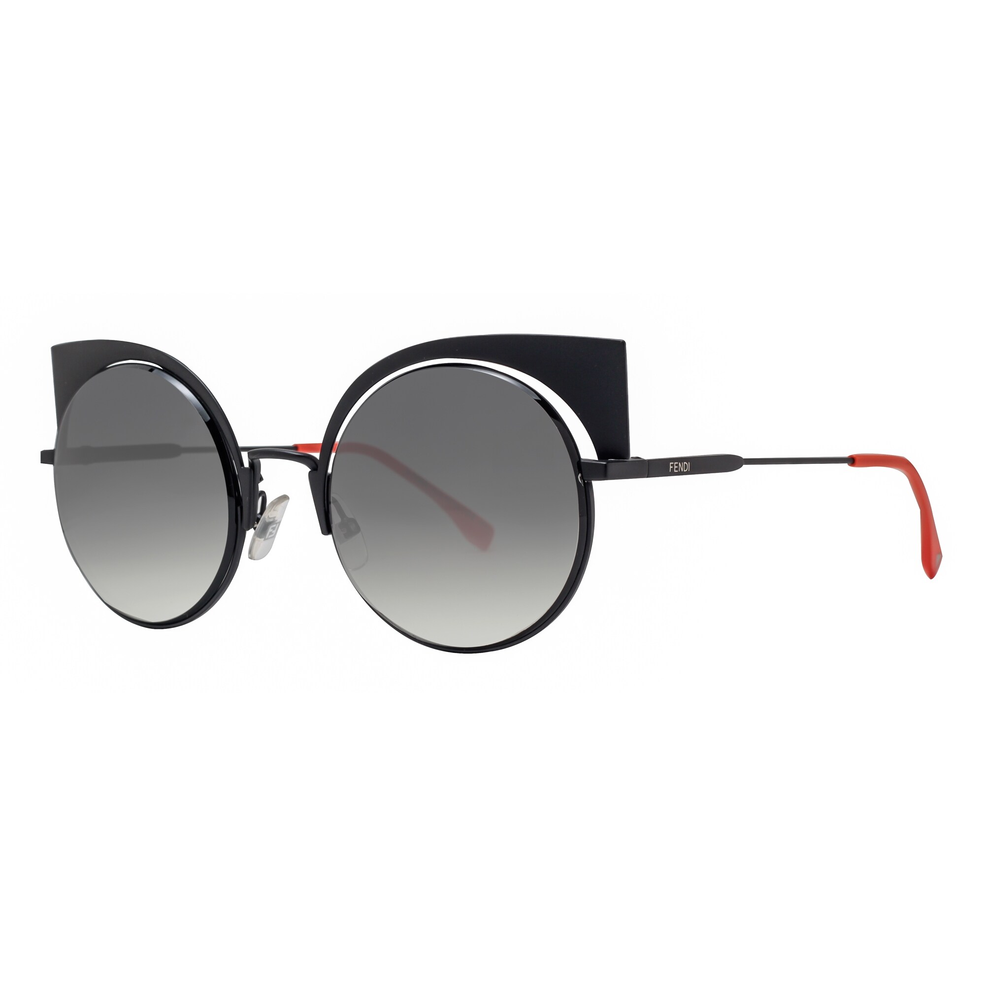 Shop Fendi Ff 0177 S 003 Vk Matte Black Gray Gradient Womens Round Cat Eye Sunglasses Matte Black 53mm 22mm 135mm Overstock 18828339