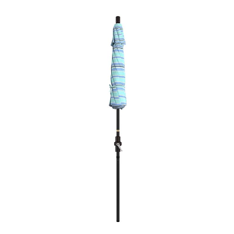 California Umbrella 7.5' Sun Master Patio Umbrella Bronze Aluminum Pole Fiberglass Ribs Crank Lift Tilt Sunbrella Cilantro