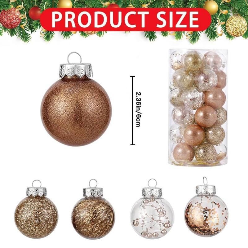 30 Pcs Shatterproof Christmas Ball Ornaments for Holiday Wedding Party Decoration - N/A