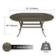 preview thumbnail 2 of 4, 72" Cast Aluminum Oval Patio Dining Table with 2" Umbrella Hole
