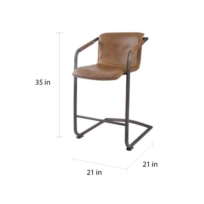 NPD Furniture Indy Faux Leather Counter Stool (Set of 2)
