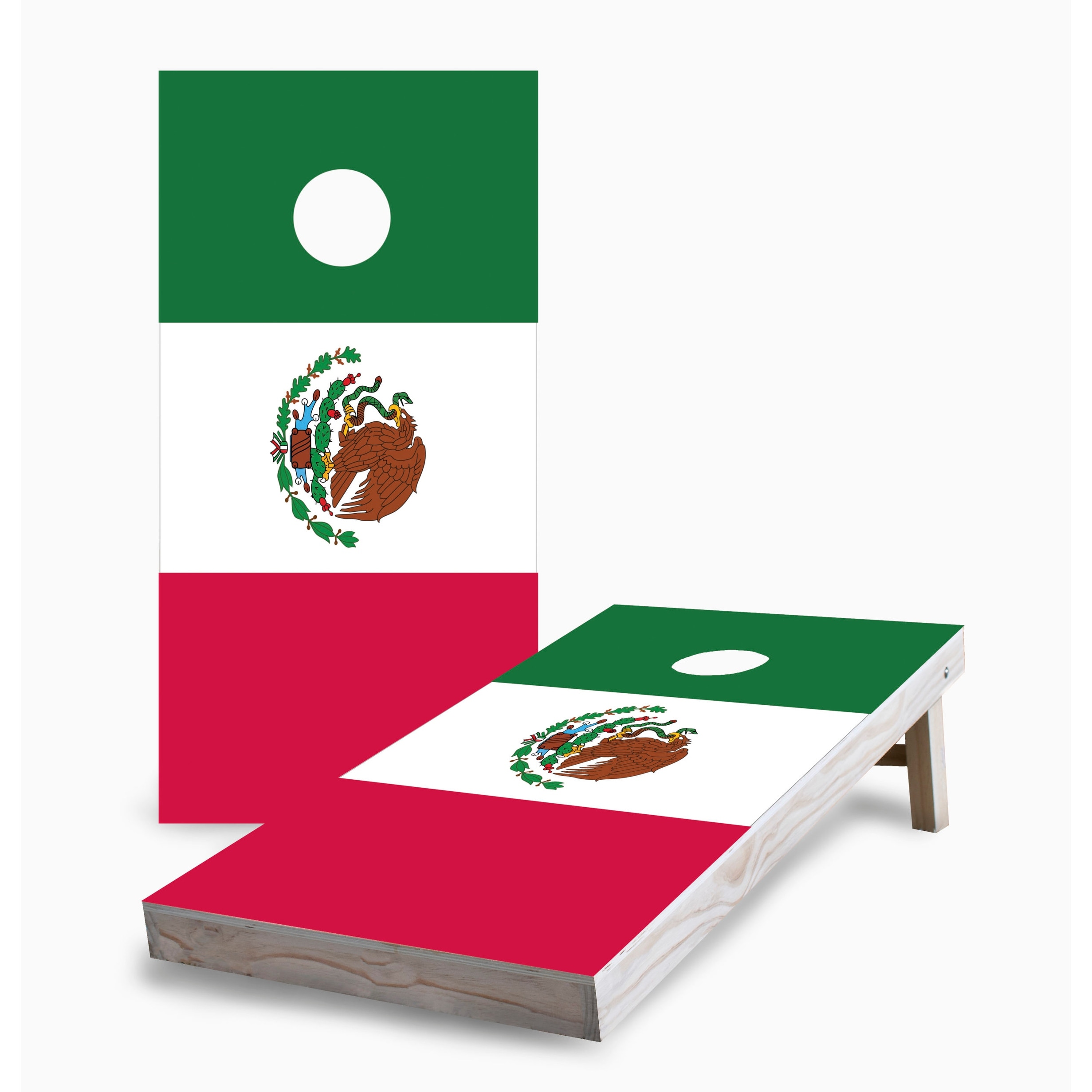 Mexican Flag Corn Hole Board Set with Carry Case