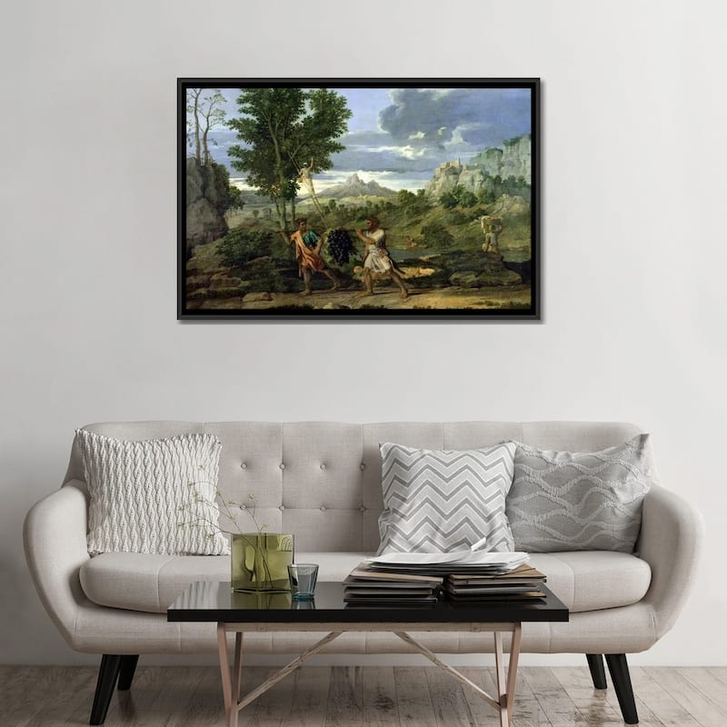 iCanvas "Autumn, or the Bunch of Grapes Taken from the Promised Land, 1660-64 " by Nicolas Poussin Framed Canvas Print