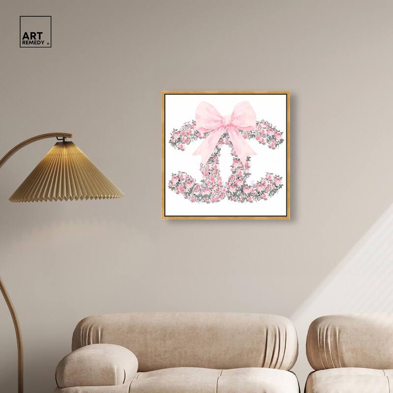 Makes Me Wonder Pink Bow Canvas by Art Remedy