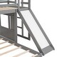 preview thumbnail 9 of 11, Twin-Full Playhouse Bunk Bed wFarmhouse, Slide, Windows, Ladder - Grey