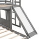preview thumbnail 16 of 23, Twin Over Twin Bunk Bed with Slide and Ladder, Playhouse Bedframe with House Roof, Window and Safety Guardrails for Kids/Bedroom