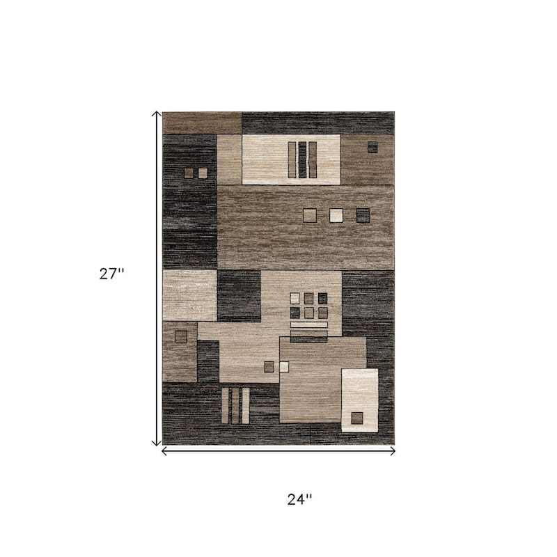 HomeRoots Geometric Modern Square Area Rug - 2' X 2'