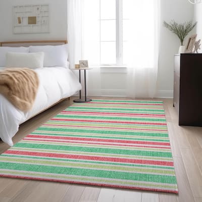 Premium Washable Super Soft Modern Cabana Stripe Mayfield Rug