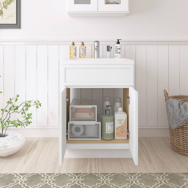 Vanity Art 24" Freestanding Single Base Storage Cabinet with Soft Close Doors