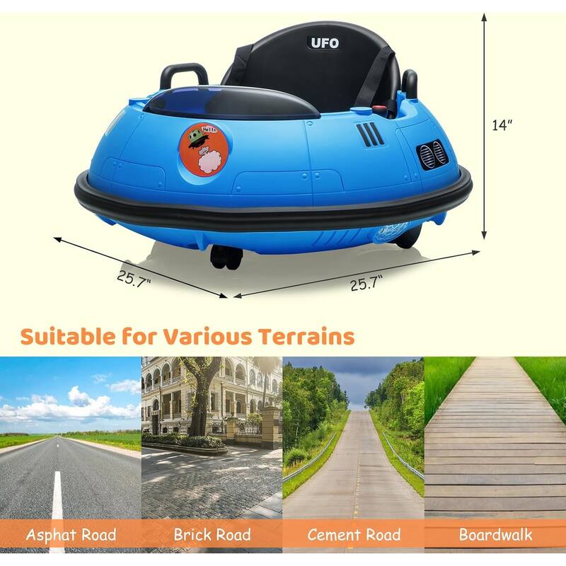 12V Ride-On Bumper Car for Kids with Remote Control, 360° Spin – Battery Powered Toy