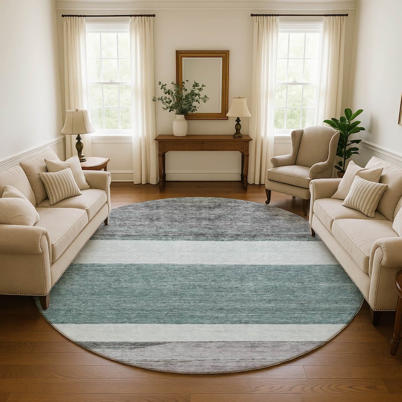 Premium Washable Super Soft Ombre Gabbeh Mayfield Rug - Teal - 8' x 8'
