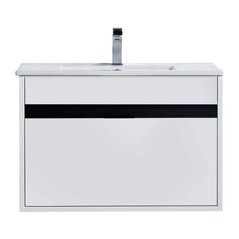 Fine Fixtures - Wall Mount Bathroom Vanity And Sink, Knob Free Design - Alpine Collection -