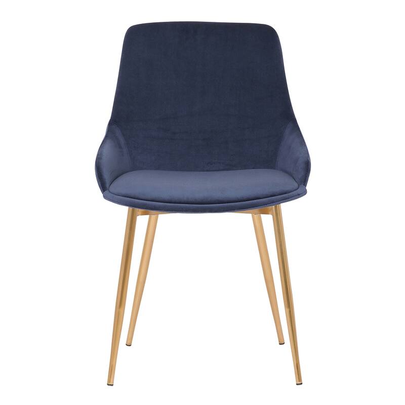 Modern Velvet Upholstered Dining Chair Accent Chair with Metal Legs