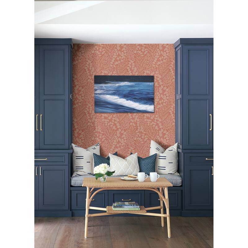 A-Street Prints Elin Coral Berry Botanical Wallpaper