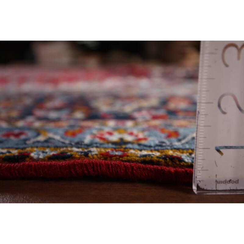 Red Medallion Kashan Turkish Rug Traditional Machine-Made Carpet - 9'7" x 12'5"
