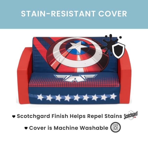 slide 5 of 9, Avengers Cozee Flip-Out Sofa - 2-in-1 Convertible Sofa to Lounger for Kids by Delta Children Avengers