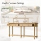 preview thumbnail 9 of 26, HUALAL HOME Dennis Farmhouse Modern 2-Drawers Wood Console Table with Solid Wood Legs