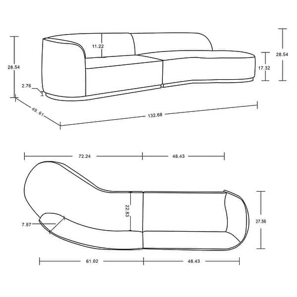 Manhattan Comfort Contemporary Daria Linen Sofa Sectional with Pillows in Ivory Manhattan Comfort Contemporary Daria Linen Sofa Sectional with Pillows in Ivory
