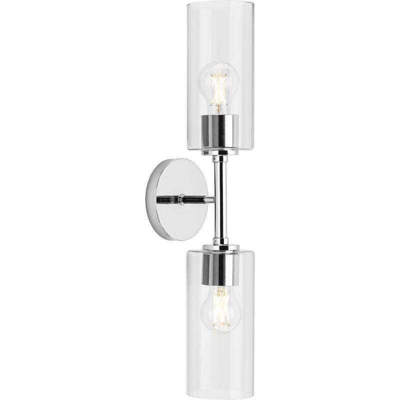 Cofield Collection Two-Light Polished Chrome Transitional Wall Bracket - 22.5 in x 5.62 in x 4.87 in