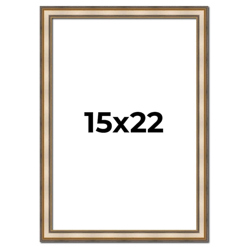 15x22 Frame Gold Solid Wood Shadow Box Width 1.5 Inches | Interior Frame Depth 2 3/8 Inches
