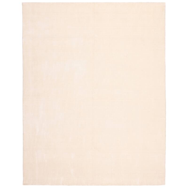ECARPETGALLERY Hand Loomed Ananda White Viscose, Wool Rug - 10'0 x 14'0