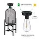 preview thumbnail 25 of 24, Glitzhome Set of 2 Metal Black Solar Powered Outdoor Lantern with Stand