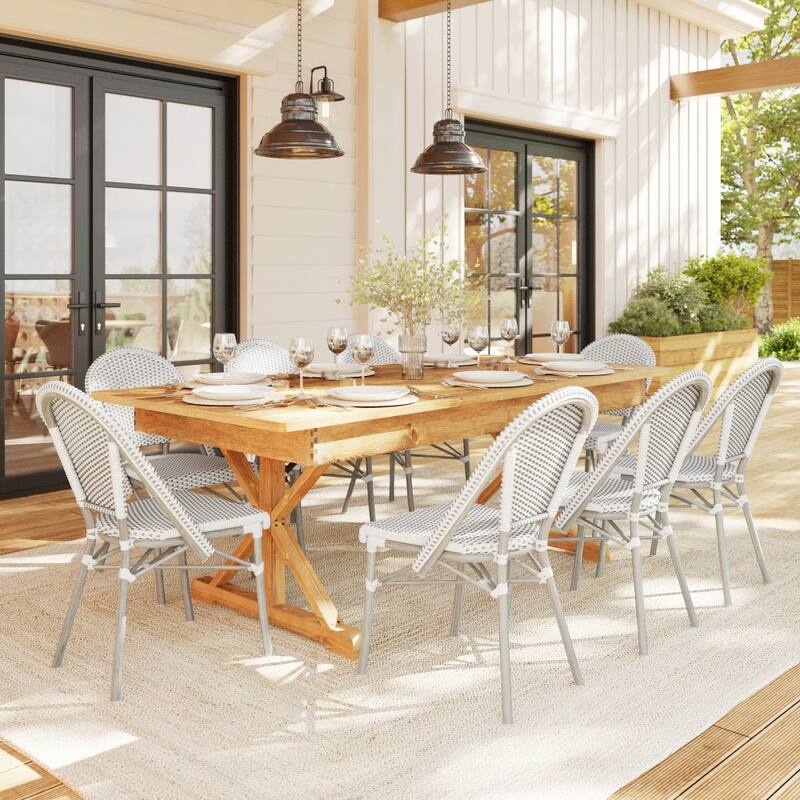 Martha Stewart 2PK All-Weather Stackable Patio Bistro Dining Chairs - 19"W x 21.75"D x 35"H