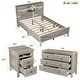 preview thumbnail 24 of 22, 3-Piece Queen Size Bedroom Sets with Double Sliding Door Storage Headboard w/Dresser, 1 Nightstand