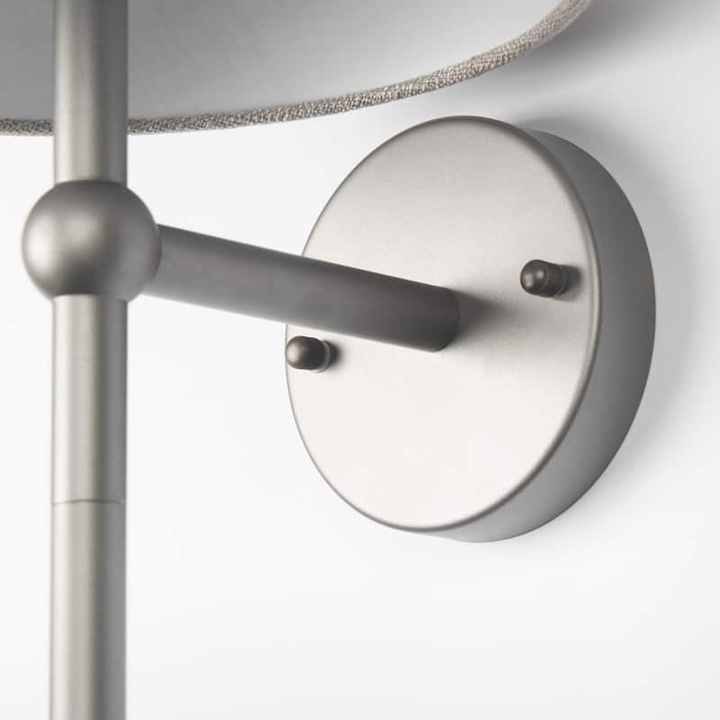 Chester Grey Metal & Beige Fabric Shade Wall Sconce