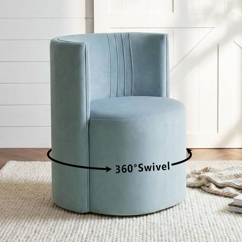 Velvet Swivel Rolling Accent Chairs with Casters