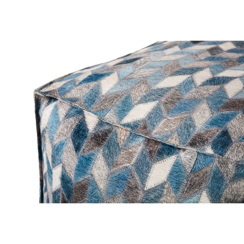Alexander Home Bryce Faux Fur Geometric Pouf