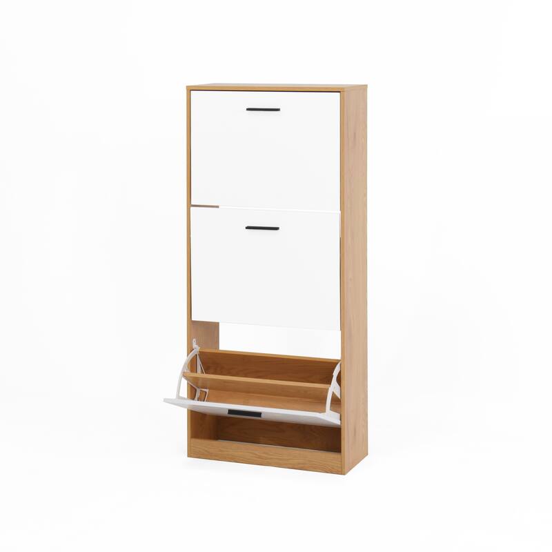 Shoe Storage Cabinet with 3 Flip Drawers&1 Drawer, Slim Freestanding Storage Racks