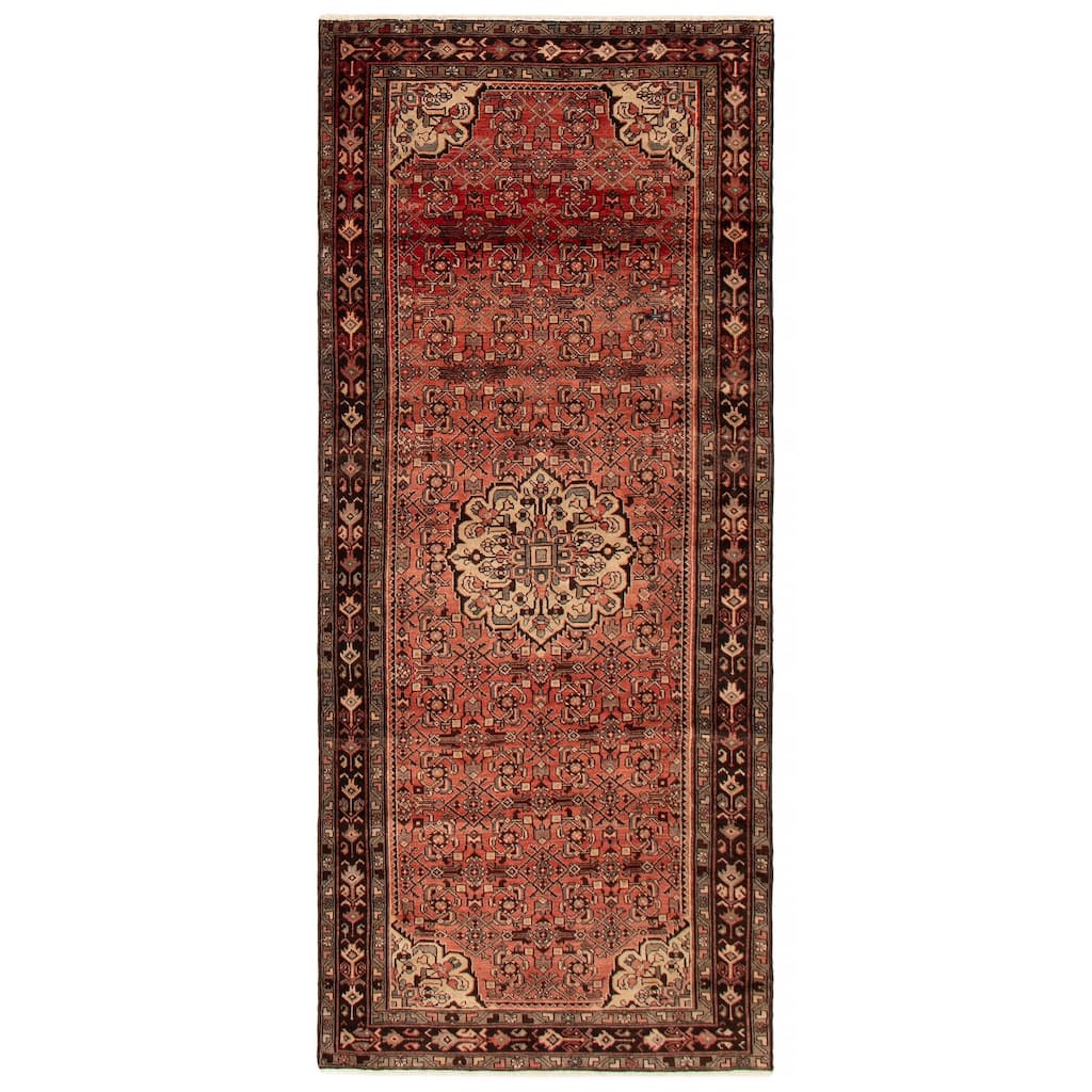 ECARPETGALLERY Hand-knotted Andelz Red Wool Rug - 4'1 x 9'5